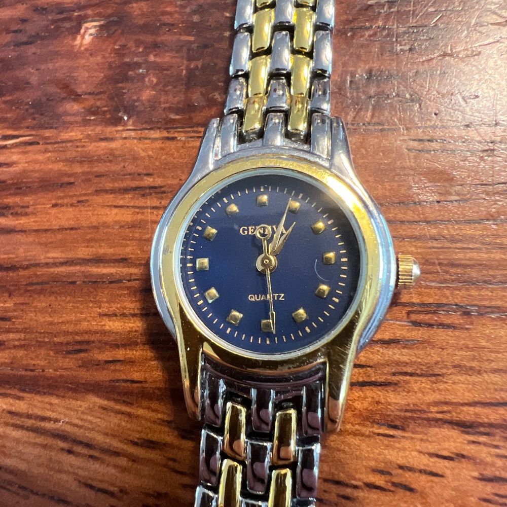 Geneva Watch with two toned band